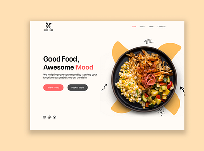 Food Restaurant Hero Page branding design ui ux