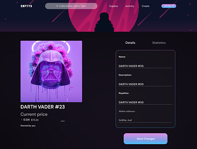 NFT Royalty Share branding design ui ux