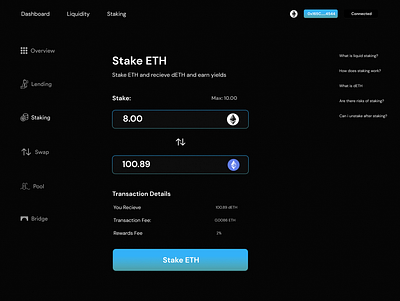 Liquid Staking dApp branding design graphic design ui ux