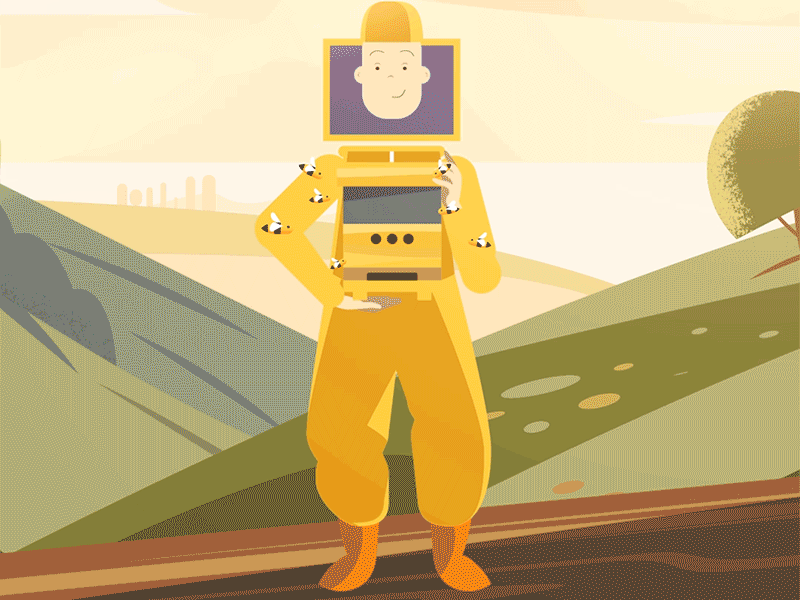 Honey animation design illustration