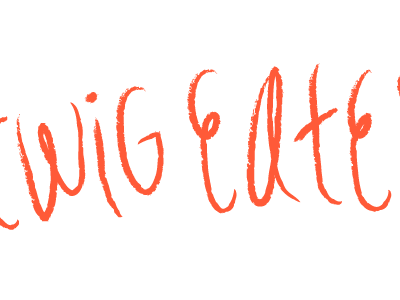 twig eater cute lettering red