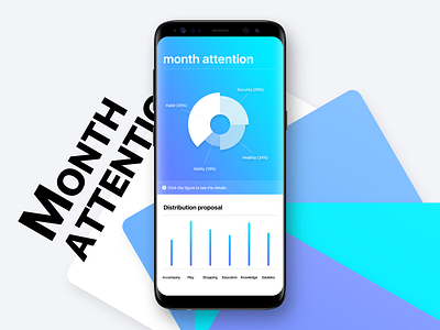 Month Attention With Samsung S8 Blue app blue clean dashboard design galaxy s8 icons ios logo mobile samsung ui ux
