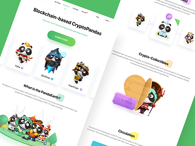 PanadEarth-CryptoPandas clean crypto design green icons panda ui ux web