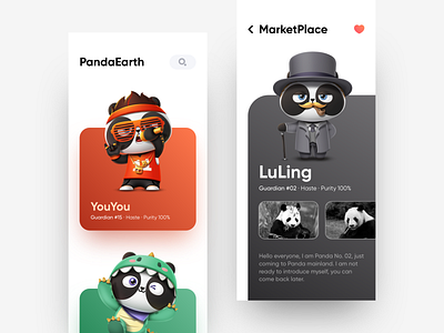 Pandaearth Mobile Cards app card china clean design marketplace mobile panda ui ux