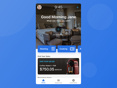 Smart Home - Conversational UI artificial intelligence conversational ui home app smart smart home