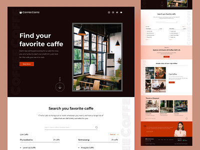 Coffee Caffe Web Landing Page Template Design