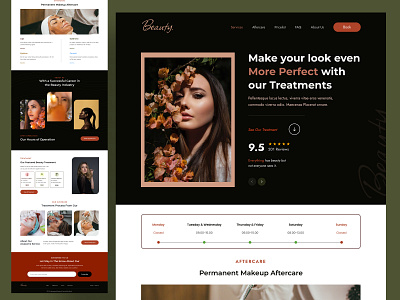 Beauty Web Landing Page Template Design