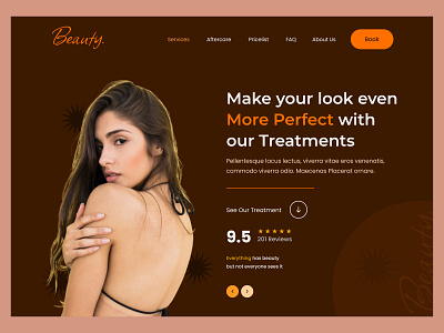 Beauty web Header design beauty beauty care beauty clinic branding clean web design cosmetics web ecommerce landing page makeup minimal web design natural care personal care product page design self care skin skincare spa ui ux web design