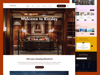 Hotel Booking Website Landing Page Design 5 star hotel accomodation booking clean digital product design home page hotel hotel web landing page luxury hotel minimal reservation resort room booking travel agency traveling ui ux web design website