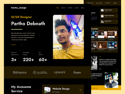 Portfolio Website Design clean ui creative hero section homepage landing page modern design personal portfolio portfolio portfolio landing page portfolio page portfolio site portfolio template portfolio website ui user interface ux web web design website