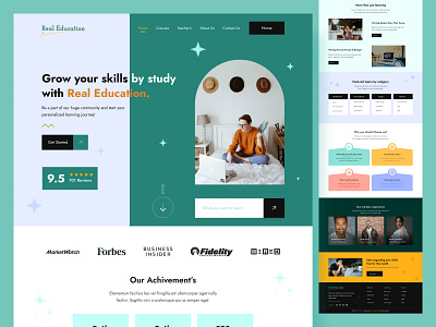 Educational learning website lending page Design clean course creative e course e learning education educational website home page inspiration lending page minimal online course study typography ui ui expert ui trend 2022 ux ux expert web design