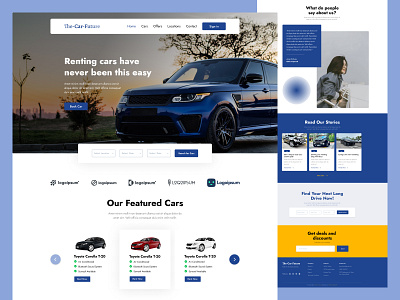 Car Rental Platform Website Landing Page Design booking car car booking car dealer car hire car landing page car service clean homepage real estate landingpage minimal rent rental renting renting a car ui design ux design web design website website design