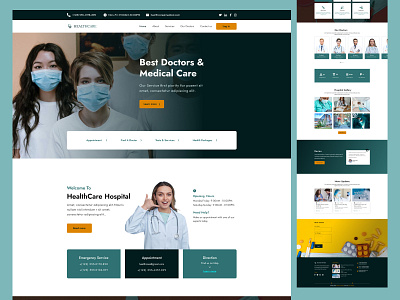 Medical Service Website Landing Page Design appointment booking clinic consultation doctor health healthcare hospital innerpage medical medical landing page design medicine minimal online doctor online healthcare patient physical service ui ux website design