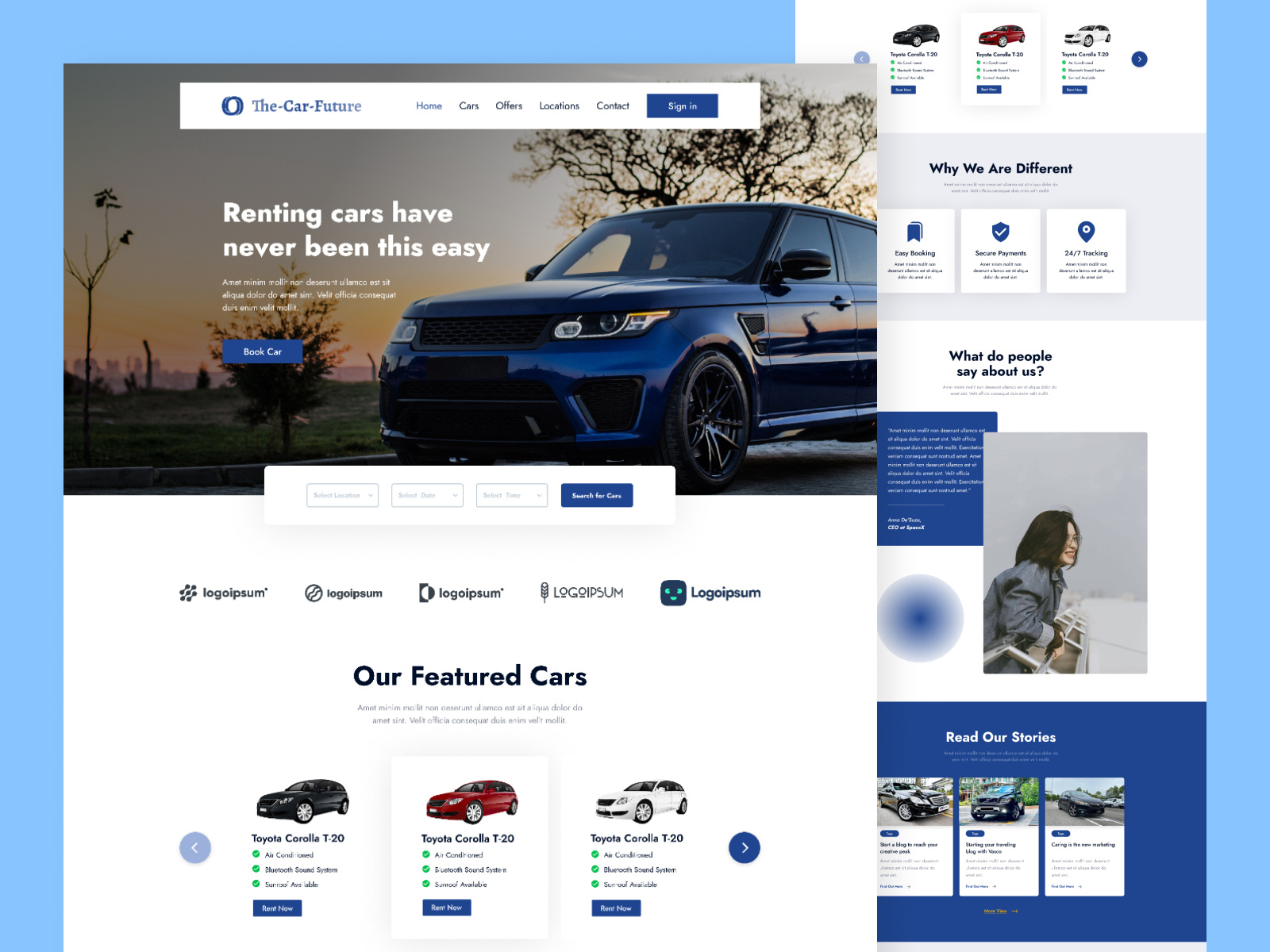 Car Rental site Landing Page by Partho Debnath on Dribbble
