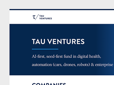Tau Ventures branding minimal responsive ui ux web design website wordpress
