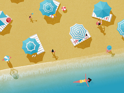Adriatico adriatic beach illustration italy sand sea summer texture umbrellas
