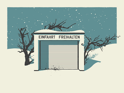 Einfahrt Freihalten einfahrt freihalten germany illustration ink munich snow trees winter