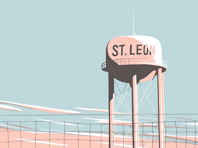 Water tower apple pencil illustration ipad pro sketch water tower