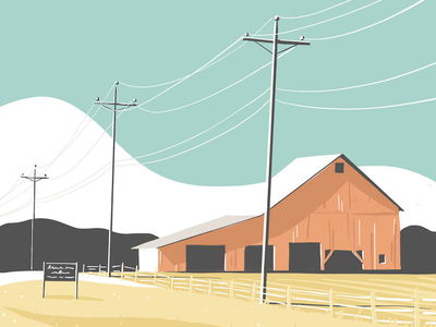 Indiana barn countryside illustration indiana ipad pro procreate