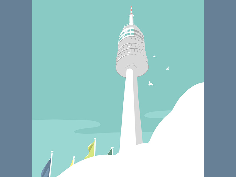 Olympiaturm apple pencil tower ipadpro illustration munich olympiaturm