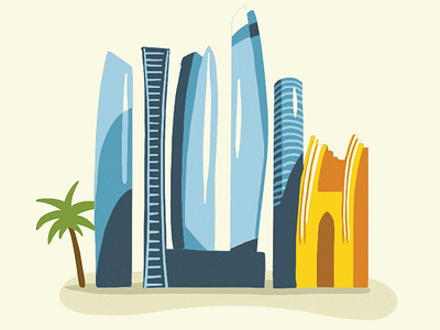 United Arab Emirates Icon city icon icon design illustrated map illustration illustrations illustrator ipadpro map procreate travel uae united arab emirates