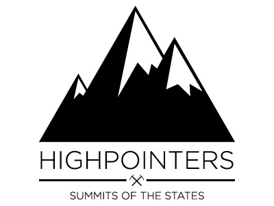 Highpointers logo black and white climbing logo mountain