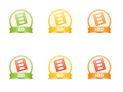 More Icons badges effects gradients icons illustrator vector video