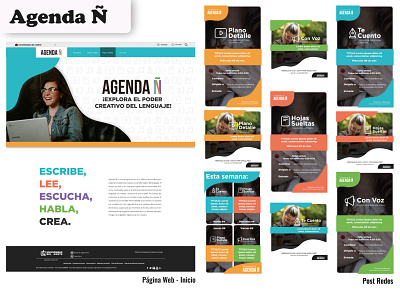 "Agenda Ñ" Landing Page and Social Media Post branding design landing page landingpage ux ux design uxdesign uxui web webdesign