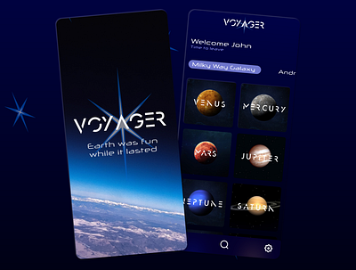 008 - Voyager (Time to leave) app branding design icon illustration logo nasa space spacex typography ui ux vector voyager