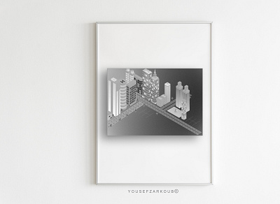 CITY LIGHT 2021 black white contrast frame graident grain graphic illustrator interiodesign iran isometric persian photoshop shadaow shadaow