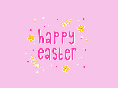 Happy Easter 🌸💛 2021 adobe creative creativity design doodles drawing easter easter egg handdrawing handdrawn illustration pink procreate sweet