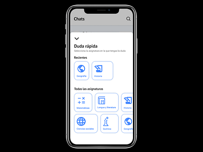 Subject selection - educational app app education mobile modal selection ui