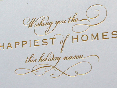 Foil Stamped gold typography // Holiday Card holiday print typography
