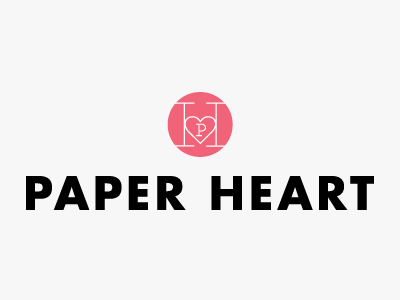 Paper Heart logo branding logo monogram typography