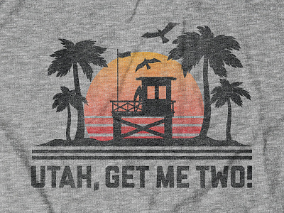 Utah, Get me two! Design for Buy Me Brunch apparel design digital illustration gary busey keanu reeves point break shirt design tee design thechive vectorart