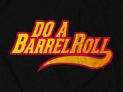 DO A BARREL ROLL gaming tee design for theCHIVE apparel design design digital illustration gaming lettering logo n64 shirt design snes starfox tee design thechive typography