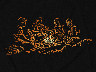 STAND BY CAMPFIRE tee design for theCHIVE apparel design design digital illustration movie shirt design sketch stand by me tee design thechive