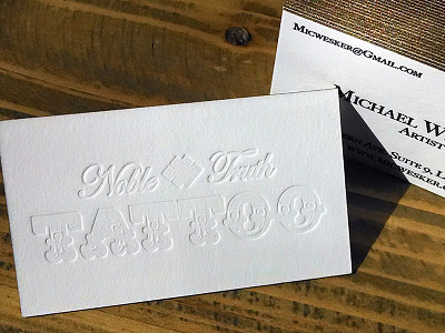 Noble Truth Tattoo - Letterpress Business Cards business cards design letterpress tattoo