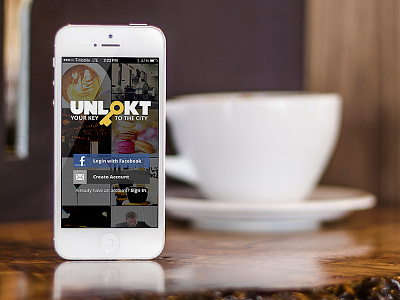 UNLOKT - iPhone App Mock-up app coffee iphone photography unlokt