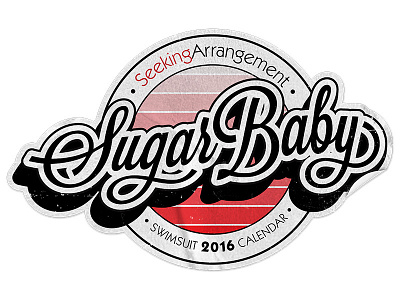 SeekingArrangement's Sugar Baby 2016 Calendar Logo design distress logo sticker texture