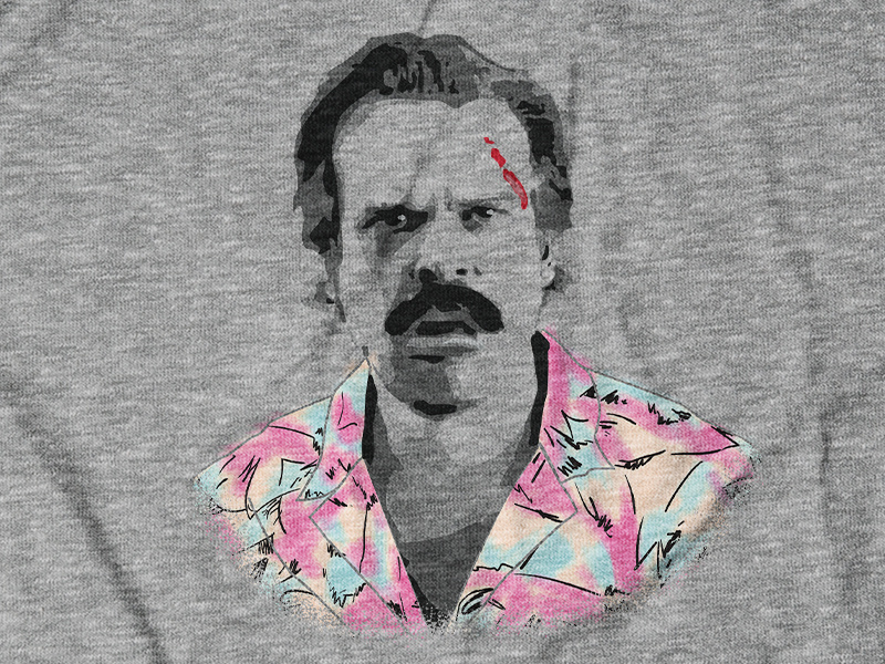 Summertime Hopper Tee Design for theCHIVE thechive shirt design digital illustration tee design apparel design 80s summertime stranger things