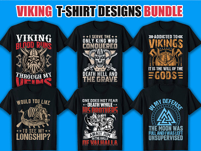 Viking T-Shirt Designs Bundle.
