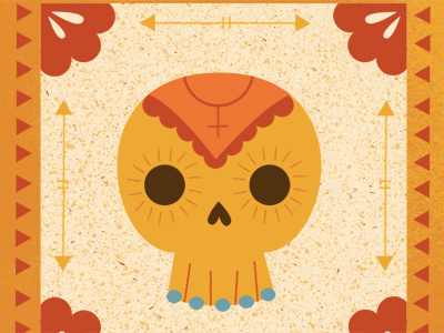 Day of The Dead arrow blue colour dead design illustration mexico orange red skull texture yellow