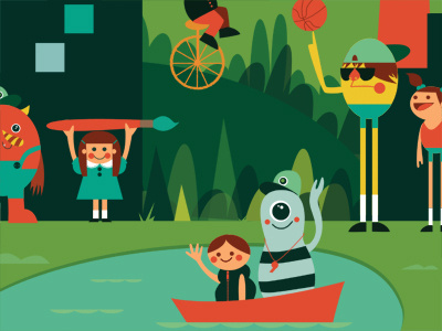 Camp! boat boy camp character character designs girl gothic monster pond sasquatch summer toronto tree