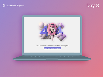 404 Page - Daily UI day 8 404 page design graphic design ui ui design ux visual design
