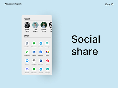 Social Share Page - daily UI daily ui dailyui design social share ui ui design uiux ux ux design visual design
