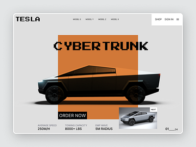 CYBERTRUCK home page dailyui design ui ui design ux visual design web design