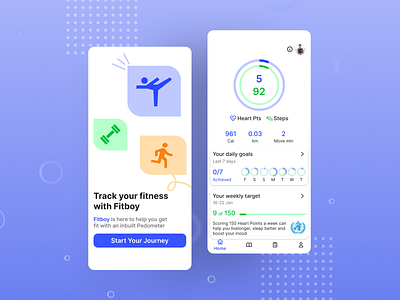 Pedometer App fitness healthy app pedometer ui design uiux visual design