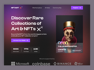 NFT Landing page concept crypto landing page nft nft landing page ui design