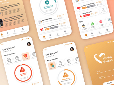 App Minha Saúde | UI Design app design flat health ui ux